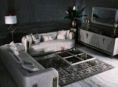 Complete sofa set three-seater fabric sofa set 8-piece living room large